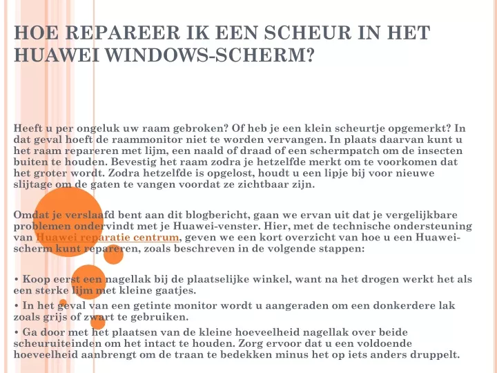 hoe repareer ik een scheur in het huawei windows scherm