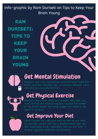 Info-graphic By Ram Duriseti On Tips To Keep Your Brain Young
