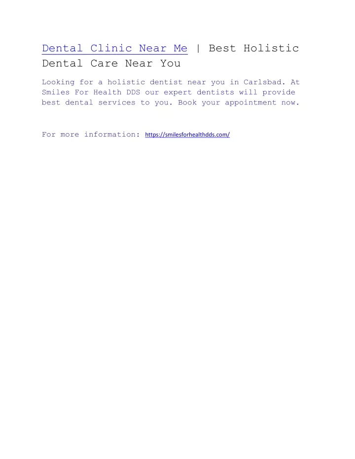 dental clinic near me best holistic dental care