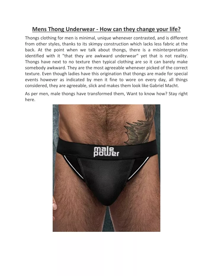 mens thong underwear how can they change your life