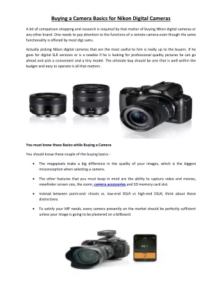 buying a camera basics for nikon digital cameras