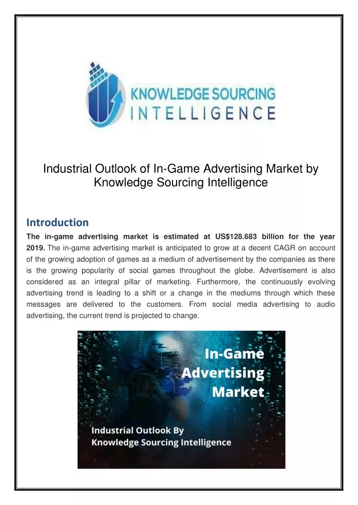 industrial outlook of in game advertising market