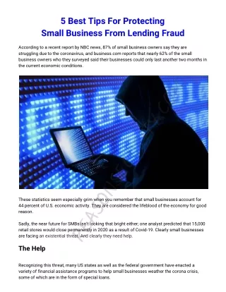 Best Tips For Protecting Small Business From Lending Fraud 