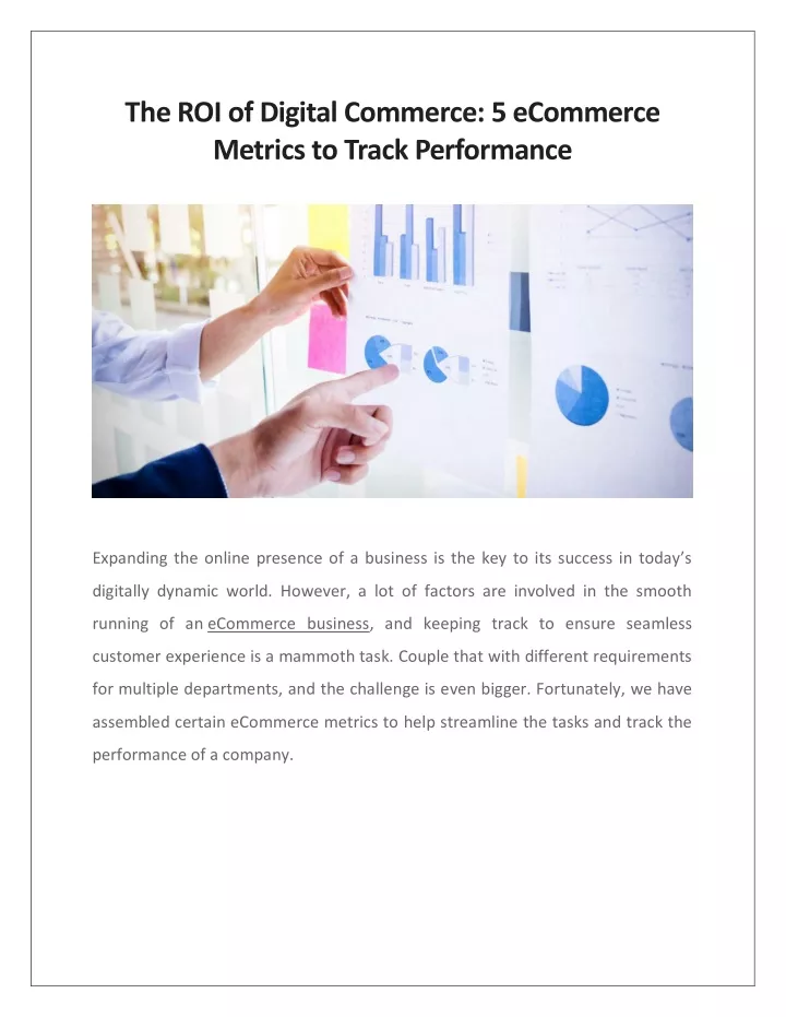 the roi of digital commerce 5 ecommerce metrics