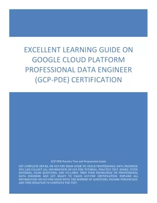 excellent learning guide on google cloud platform