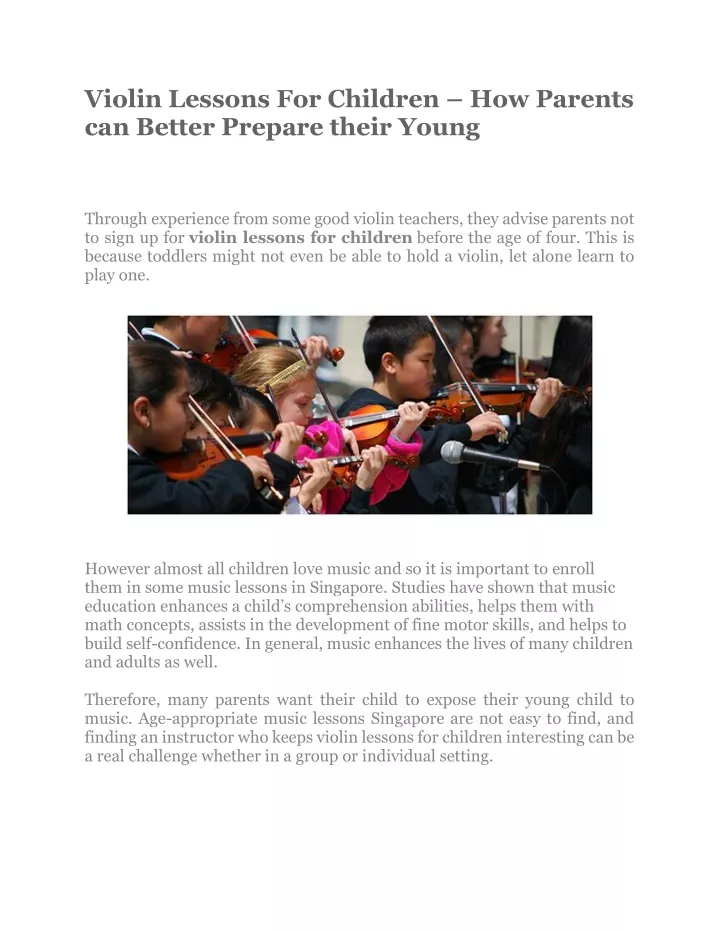 violin lessons for children how parents
