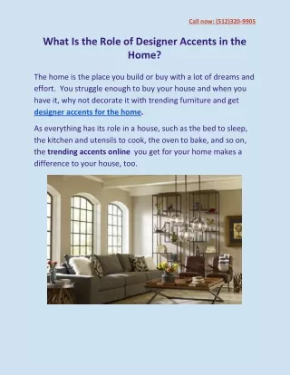 What Is the Role of Designer Accents in the Home?