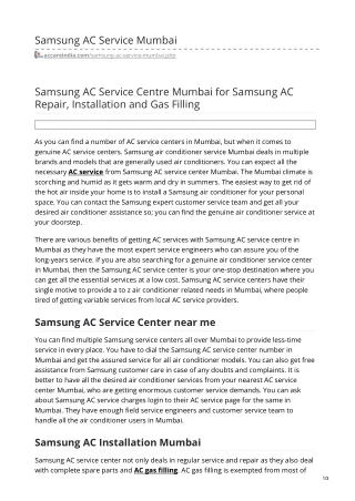 samsung ac service mumbai