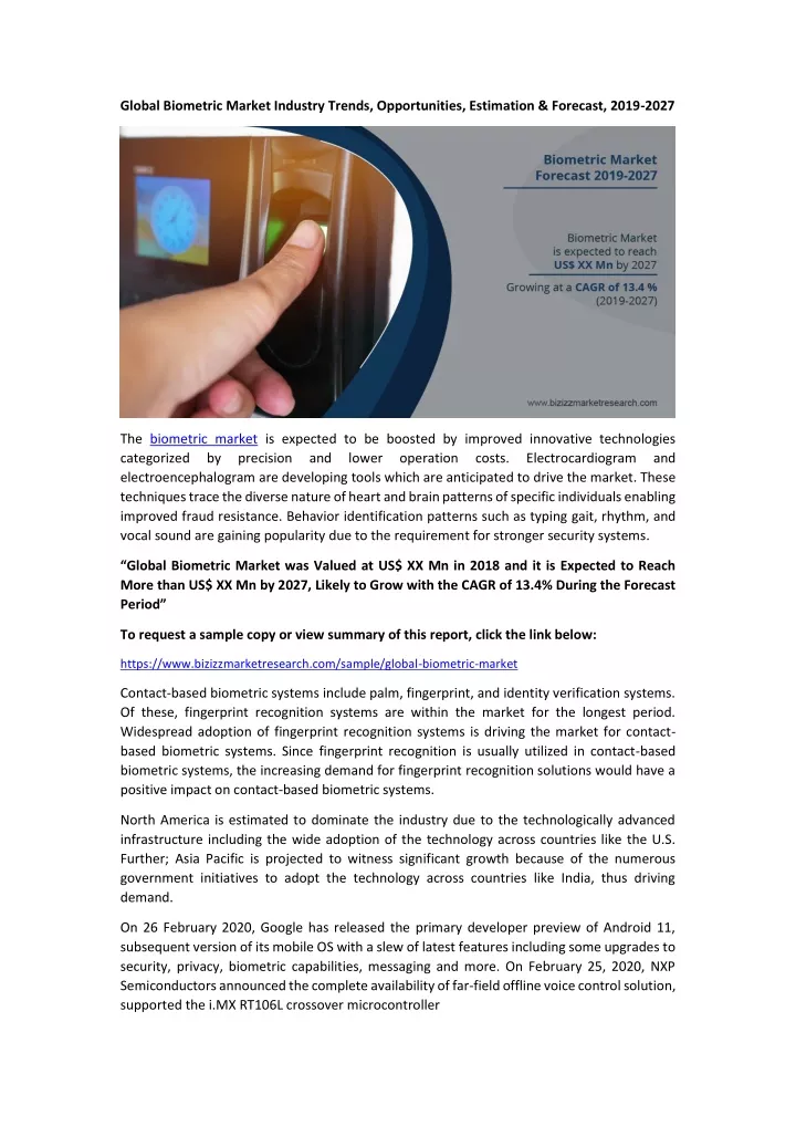global biometric market industry trends