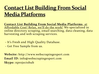 Contact List Building From Social Media Platforms