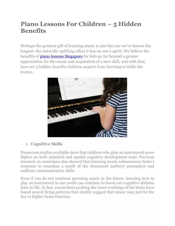 piano lessons for children 5 hidden benefits