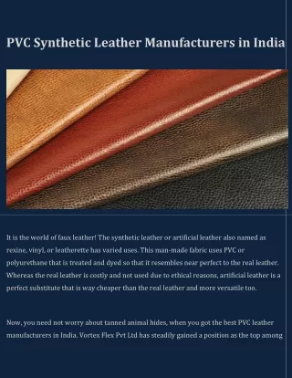 PVC Synthetic Leather Manufacturers in India