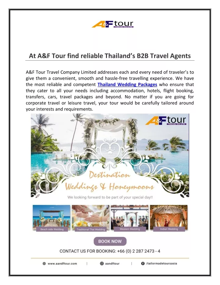 at a f tour find reliable thailand s b2b travel