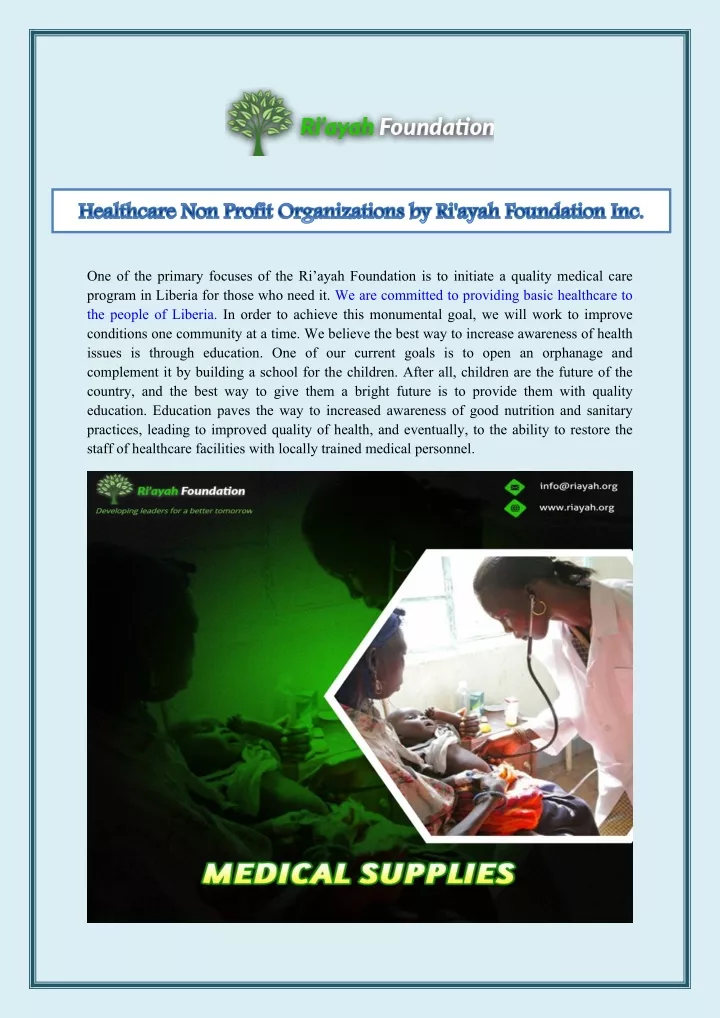 healthcare non profit organizations by ri ayah