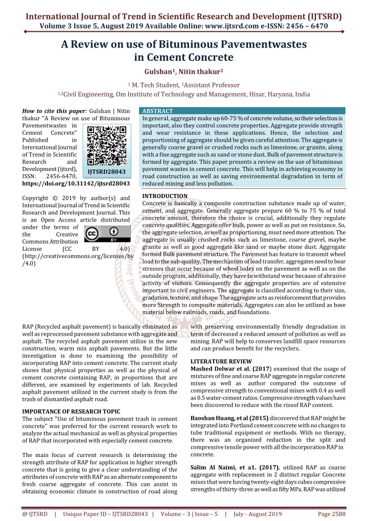 international journal of trend in scientific