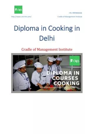 Diploma in Cooking in Delhi