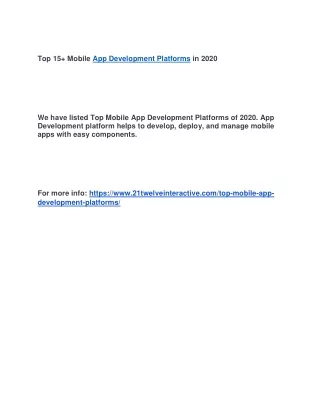top 15 mobile app development platforms in 2020