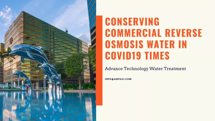 conserving commercial reverse osmosis water