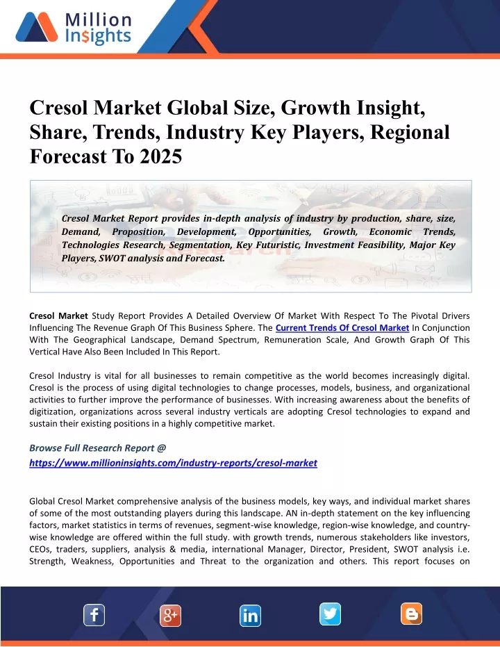 cresol market global size growth insight share
