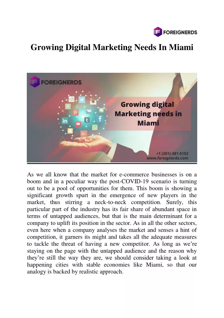 growing digital marketing needs in miami