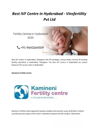 Best IVF Centre in Hyderabad - Vinsfertility Pvt Ltd