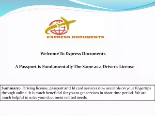 A Passport is Fundamentally The Same as a Driver's License