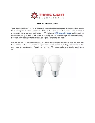best led lamps in dubai