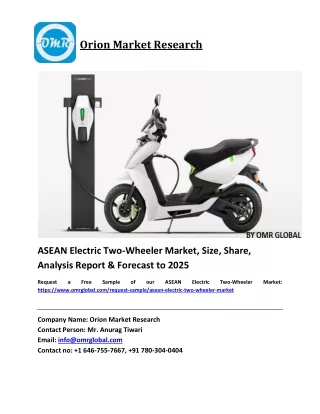 ASEAN Electric Two-Wheeler Market Growth, Size, Share, Industry Report and Forecast 2019-2025