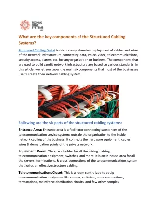 what are the key components of the structured