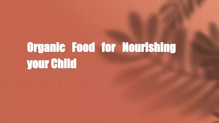organic food for nourishing your child