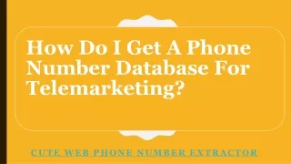 how do i get a phone number database