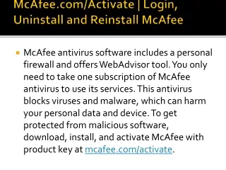 Activate McAfee Subscription