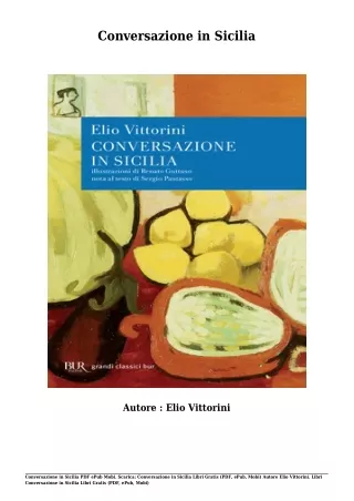 Scaricare Libri Gratis Conversazione in Sicilia (PDF, ePub, Mobi) Di Elio Vittorini