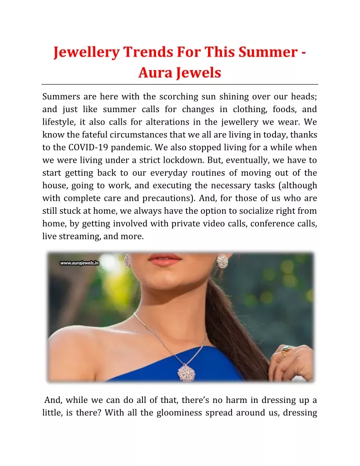 jewellery trends for this summer aura jewels