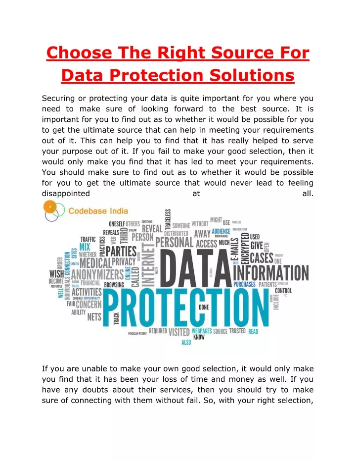 choose the right source for data protection