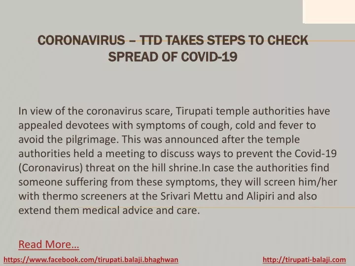 coronavirus ttd takes steps to check spread of covid 19