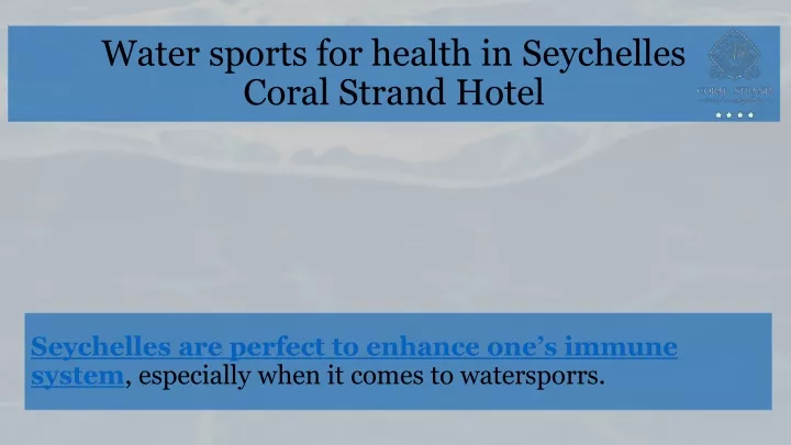 water sports for health in seychelles coral