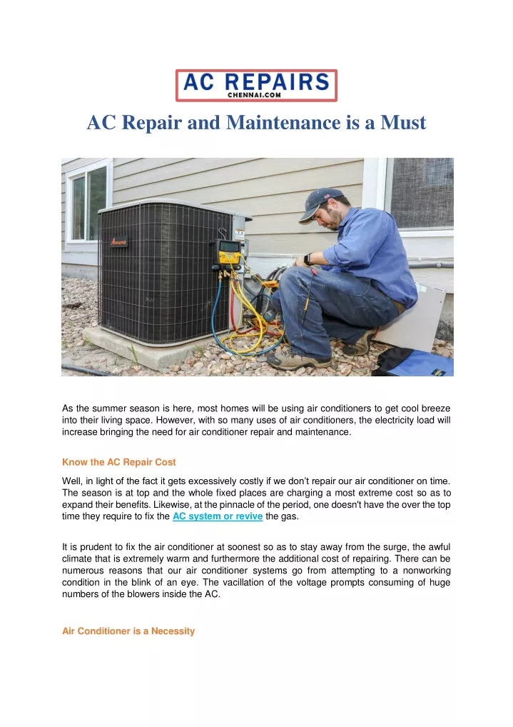 ac repair and maintenance is a must