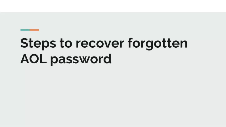steps to recover forgotten aol password