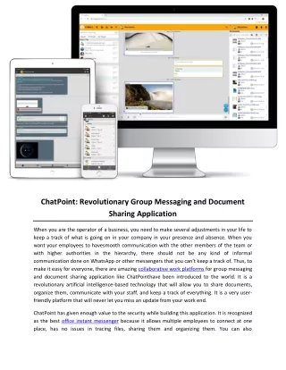 ChatPoint- Revolutionary Group Messaging and Document Sharing Application