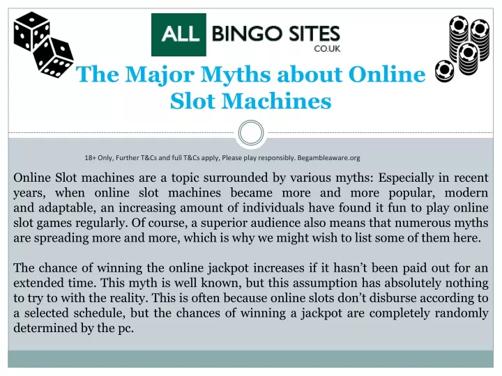 the major myths about online slot machines