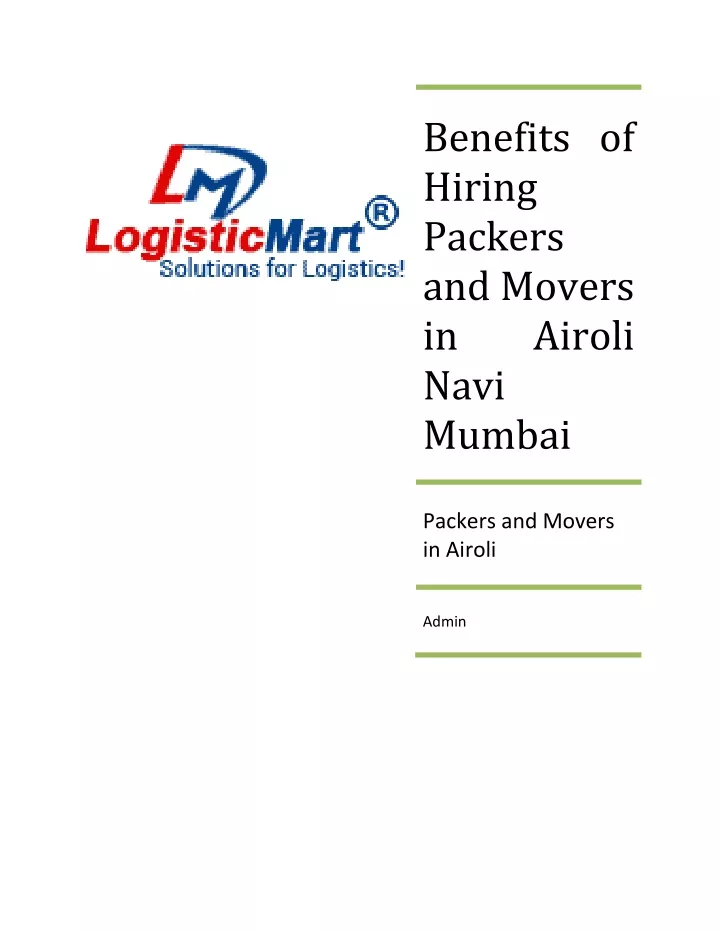 benefits of hiring packers and movers in airoli