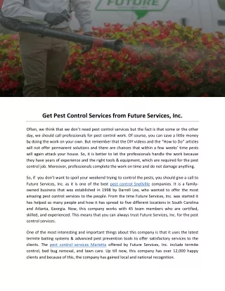 get pest control services from future services inc