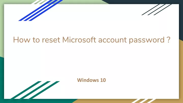 how to reset microsoft account password