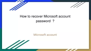 How to recover Microsoft account password  ?