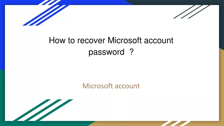 how to recover microsoft account password