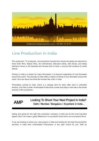 Line Production in India