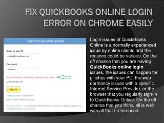 Fix QuickBooks Online Login Error on Chrome Easily