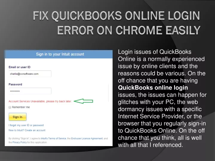 fix quickbooks online login error on chrome easily