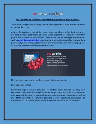 do you need an email document delivery system